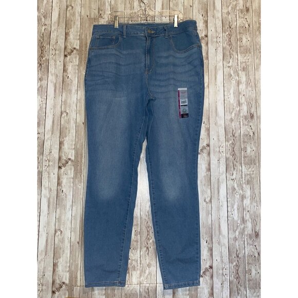 NO BO No Boundaries Skinny High Rise Stretch Denim Blue Jeans Womens Size 15 NWT - Picture 1 of 10